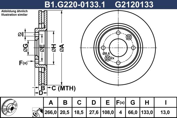 Galfer B1.G220-0133.1 - Гальмівний диск autozip.com.ua