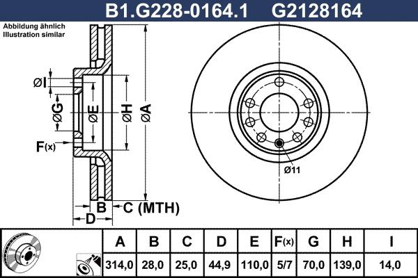 Galfer B1.G228-0164.1 - Гальмівний диск autozip.com.ua