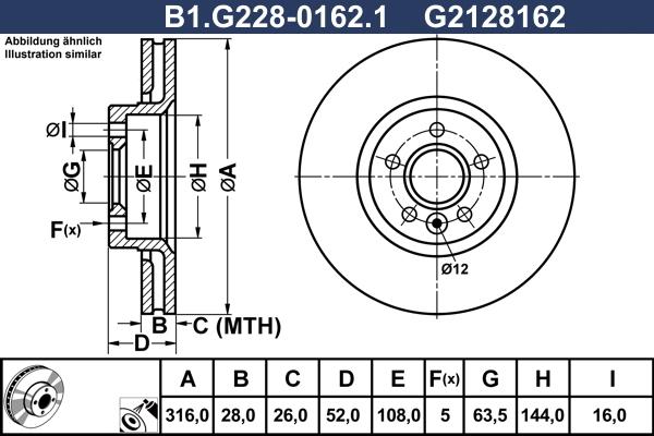 Galfer B1.G228-0162.1 - Гальмівний диск autozip.com.ua