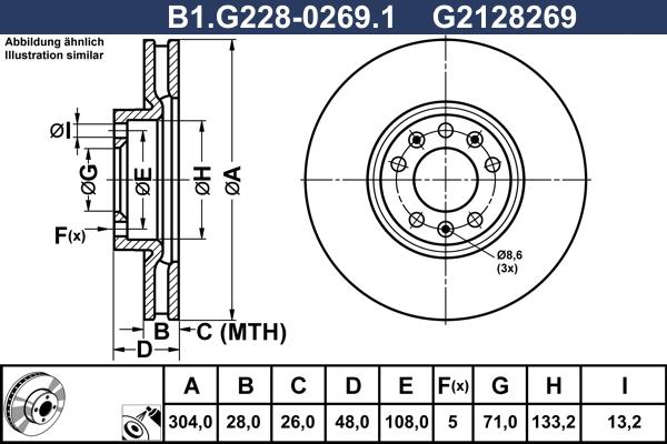 Galfer B1.G228-0269.1 - Гальмівний диск autozip.com.ua