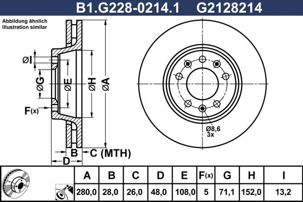 Galfer B1.G228-0214.1 - Гальмівний диск autozip.com.ua