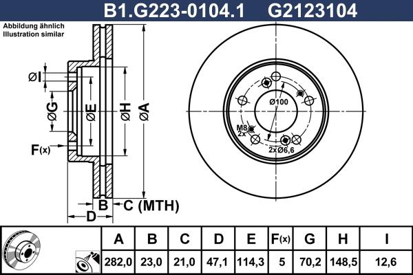 Galfer B1.G223-0104.1 - Гальмівний диск autozip.com.ua