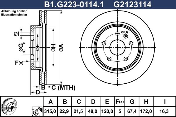 Galfer B1.G223-0114.1 - Гальмівний диск autozip.com.ua