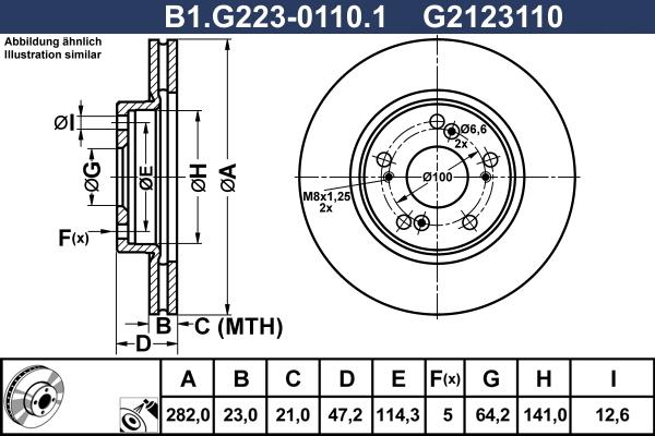 Galfer B1.G223-0110.1 - Гальмівний диск autozip.com.ua