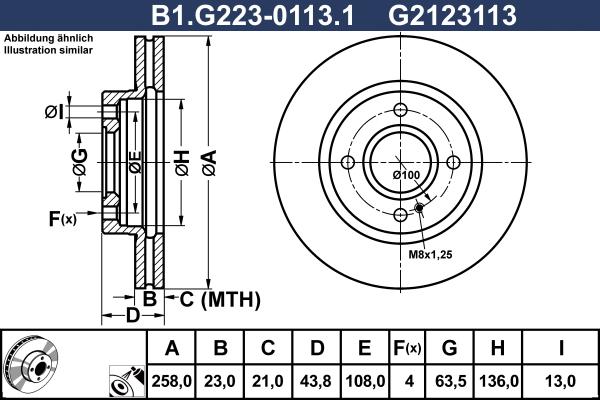 Galfer B1.G223-0113.1 - Гальмівний диск autozip.com.ua