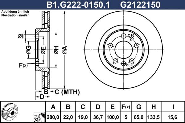 Galfer B1.G222-0150.1 - Гальмівний диск autozip.com.ua