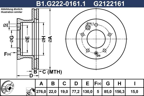 Galfer B1.G222-0161.1 - Гальмівний диск autozip.com.ua