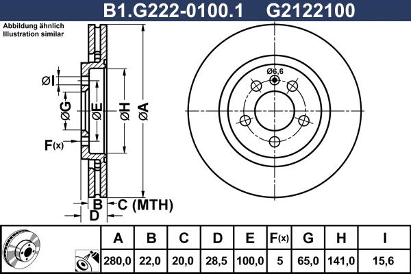 Galfer B1.G222-0100.1 - Гальмівний диск autozip.com.ua
