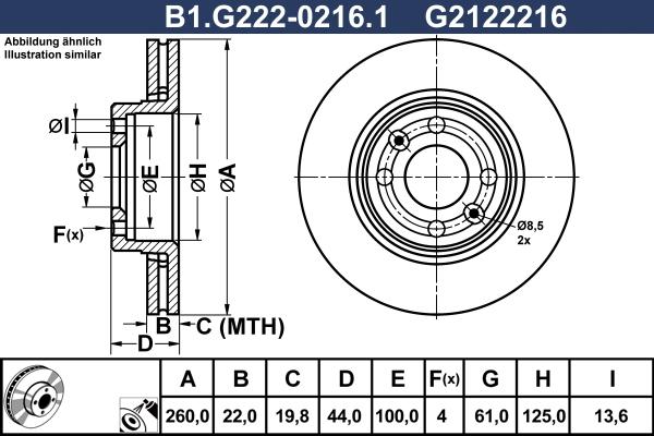 Galfer B1.G222-0216.1 - Гальмівний диск autozip.com.ua