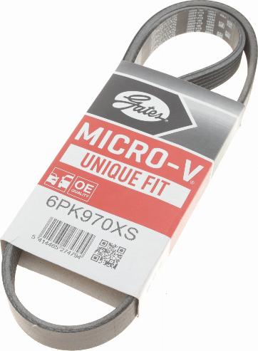 Gates 6PK970XS - Поліклиновий ремінь autozip.com.ua