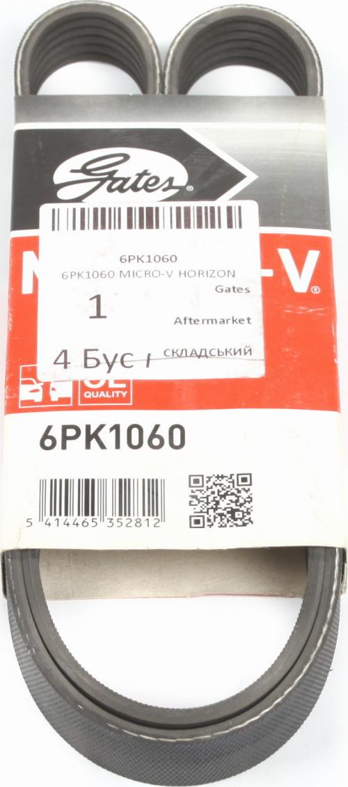 Gates 6PK1060 - Поліклиновий ремінь autozip.com.ua