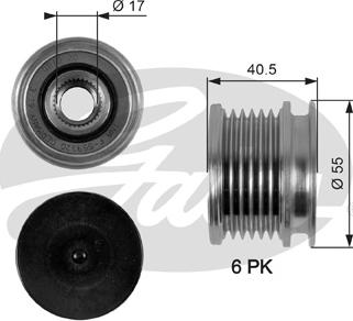 Gates OAP7057 - Ремінний шків, генератор autozip.com.ua