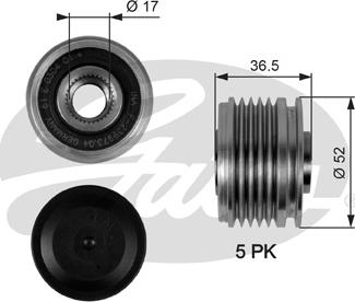 Gates OAP7064 - Ремінний шків, генератор autozip.com.ua