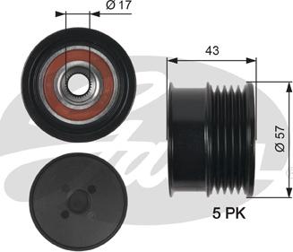 Gates OAP7088 - Ремінний шків, генератор autozip.com.ua