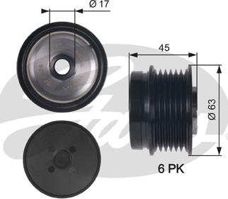 Gates OAP7141 - Ремінний шків, генератор autozip.com.ua