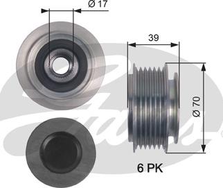 Gates OAP7143 - Ремінний шків, генератор autozip.com.ua