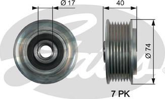 Gates OAP7159 - Ремінний шків, генератор autozip.com.ua