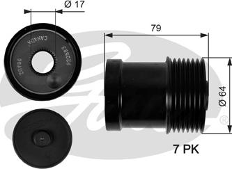 Gates OAP7104 - Ремінний шків, генератор autozip.com.ua