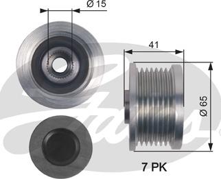 Gates OAP7125 - Ремінний шків, генератор autozip.com.ua