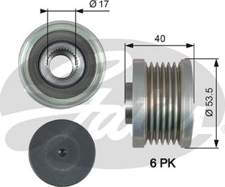 Gates OAP7179 - Ремінний шків, генератор autozip.com.ua