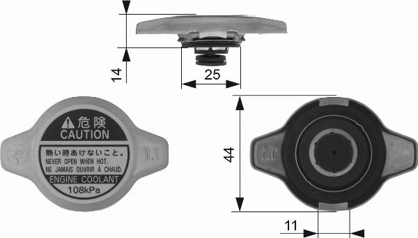 GATES RC134 - Кришка, радіатор autozip.com.ua
