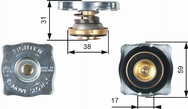 GATES RC130 - Кришка, радіатор autozip.com.ua