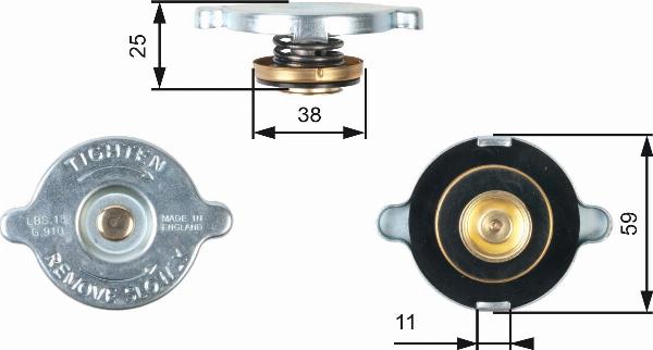 GATES RC122 - Кришка, радіатор autozip.com.ua