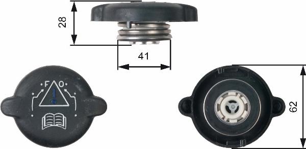 GATES RC219 - Кришка, резервуар охолоджуючої рідини autozip.com.ua