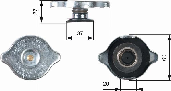 GATES RC217 - Кришка, резервуар охолоджуючої рідини autozip.com.ua