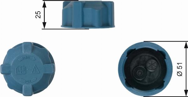 GATES RC220 - Кришка, резервуар охолоджуючої рідини autozip.com.ua
