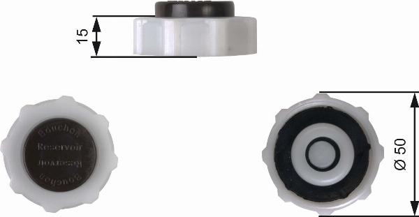 GATES RC222 - Кришка, резервуар охолоджуючої рідини autozip.com.ua