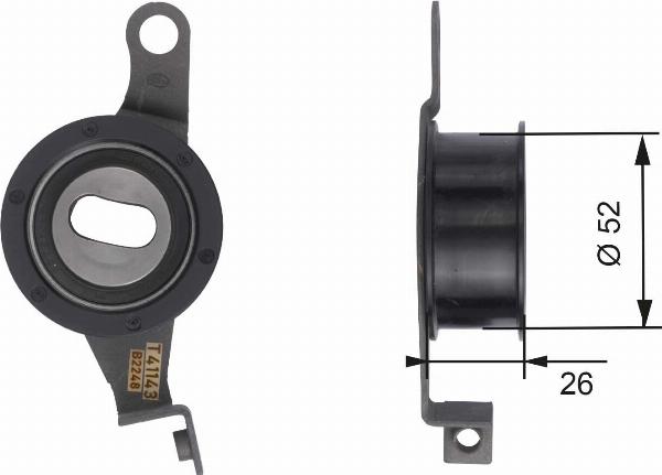 GATES T41143 - Натяжний ролик, ремінь ГРМ autozip.com.ua