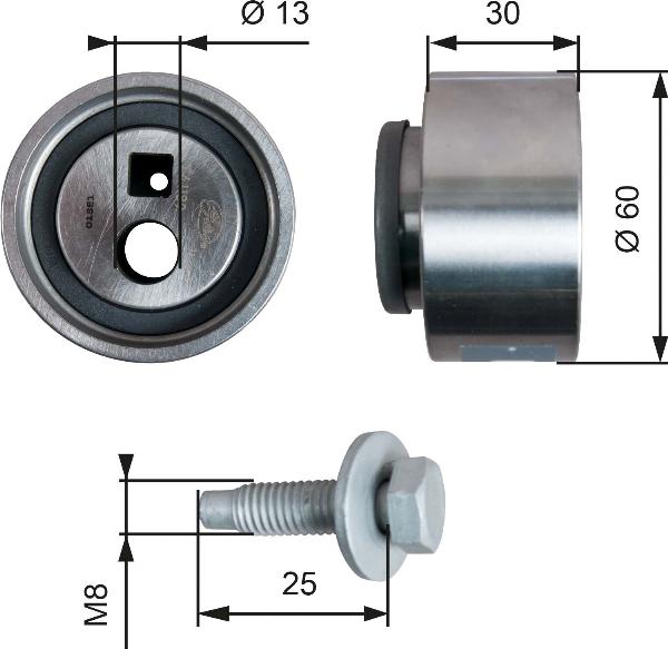 GATES T41139 - Натяжний ролик, ремінь ГРМ autozip.com.ua