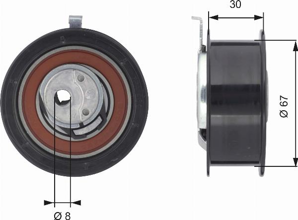 GATES T43069 - Натяжний ролик, ремінь ГРМ autozip.com.ua