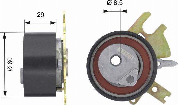 GATES T43089 - Натяжний ролик, ремінь ГРМ autozip.com.ua