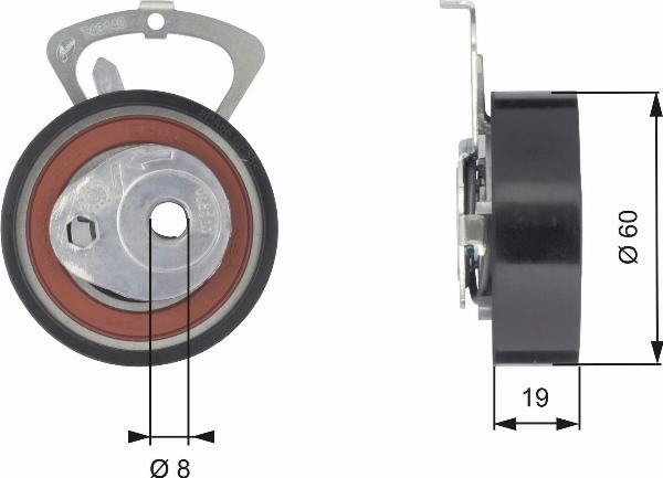 GATES T43140 - Натяжний ролик, ремінь ГРМ autozip.com.ua