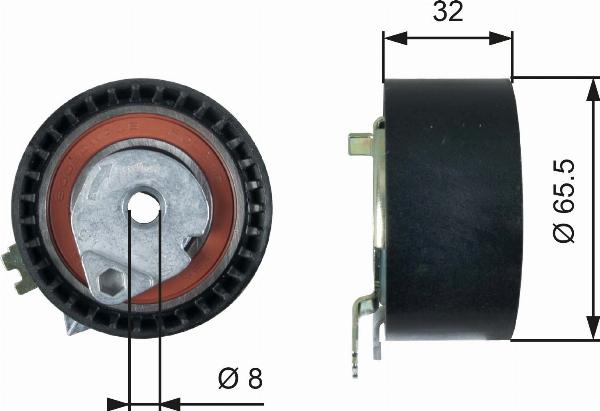 GATES T43236 - Натяжний ролик, ремінь ГРМ autozip.com.ua