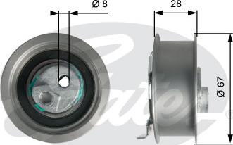 GATES T43237 - Натяжний ролик, ремінь ГРМ autozip.com.ua