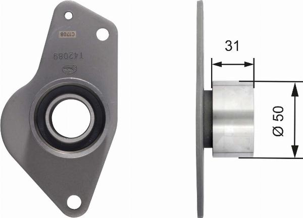 GATES T42089 - Паразитний / Провідний ролик, зубчастий ремінь autozip.com.ua