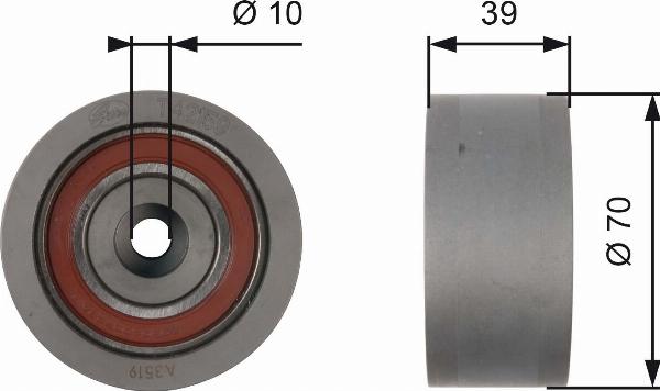 GATES T42159 - Паразитний / Провідний ролик, зубчастий ремінь autozip.com.ua