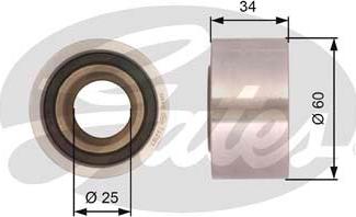 Gates T42187 - Паразитний / Провідний ролик, зубчастий ремінь autozip.com.ua