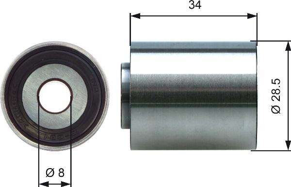 GATES T42220 - Паразитний / Провідний ролик, зубчастий ремінь autozip.com.ua