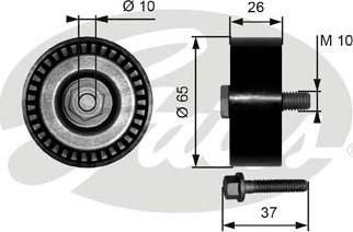 Gates T36300 - Паразитний / провідний ролик, поліклиновий ремінь autozip.com.ua
