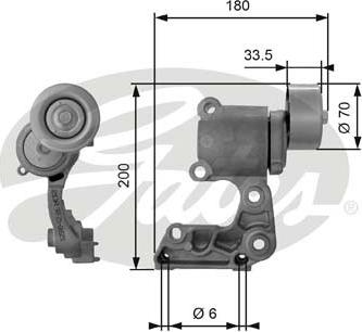 Gates T38410 - Натягувач ременя, клинові зуб. autozip.com.ua