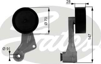 Gates T38065 - Натягувач ременя, клинові зуб. autozip.com.ua