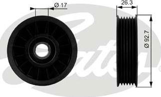 Gates T38019 - Паразитний / провідний ролик, поліклиновий ремінь autozip.com.ua