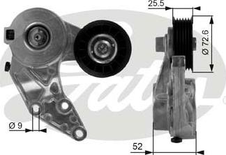 Gates T38377 - Натягувач ременя, клинові зуб. autozip.com.ua