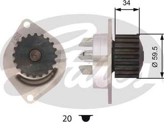 Gates WP0012 - Водяний насос autozip.com.ua