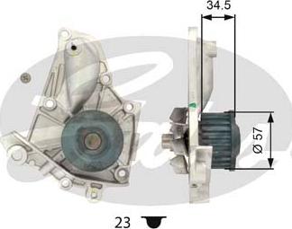 Gates WP0071 - Водяний насос autozip.com.ua