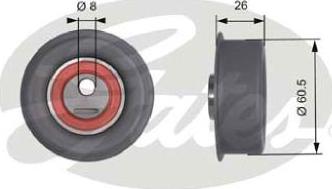 GATES-AU T41253 - Натяжна ролик, ремінь ГРМ autozip.com.ua